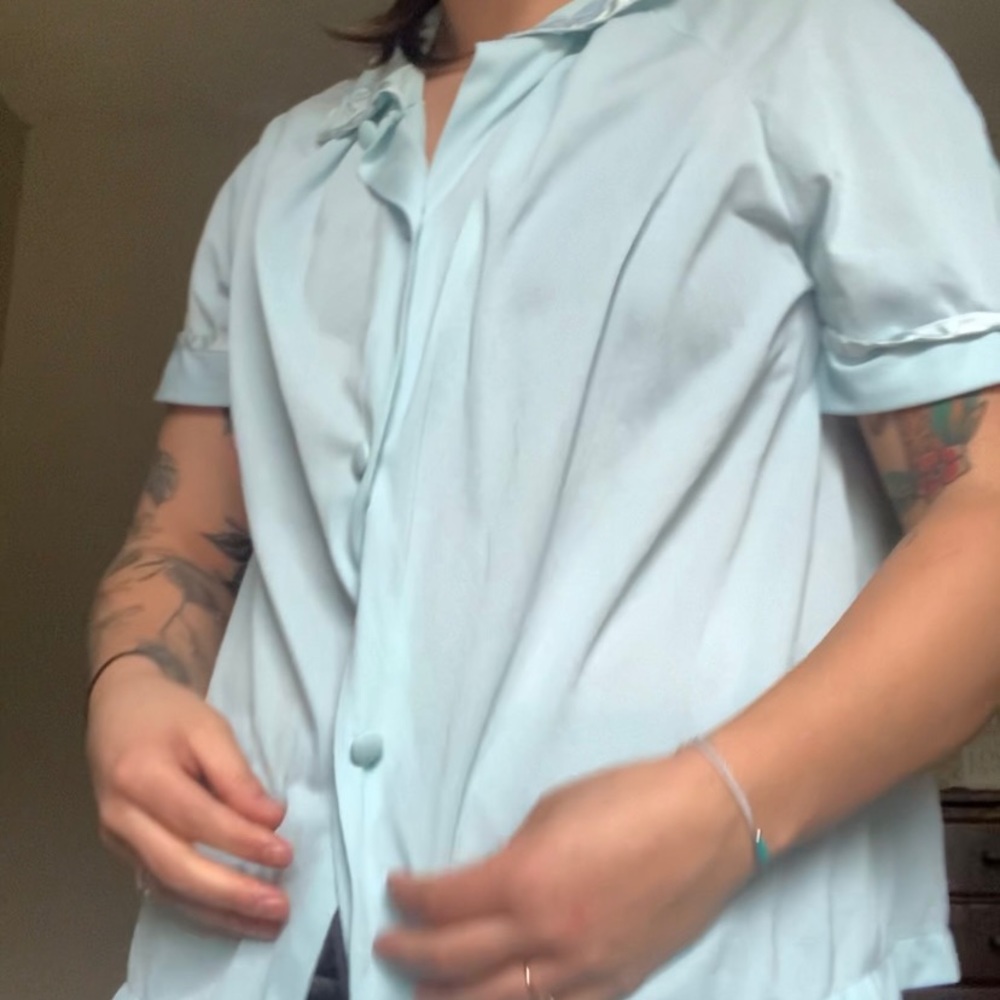 Satin light blue night shirt